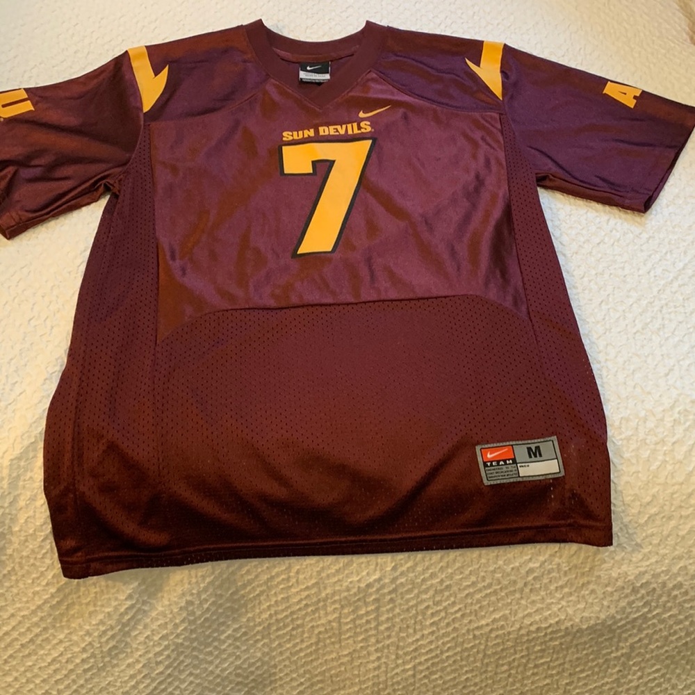 Nike Sun Devils #7 Youth Football Jersey - Maroon & Gold Accent